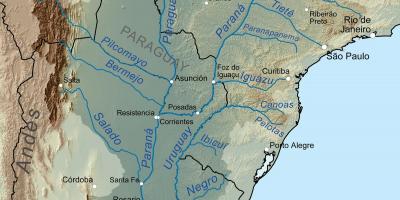 Mapa rzeki Paragwaj 