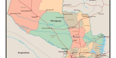 Mapa Paragwaju z miastami