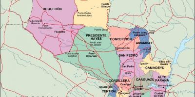 Mapa politycznych Paragwaj