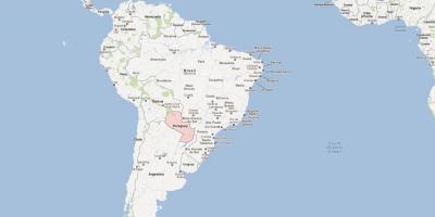 Mapa Paragwaj Ameryka Południowa